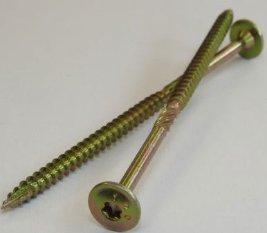 Faszerkezetépítő csavar, laposfejű, sárgahorganyzott 6x60 termék fő termékképe